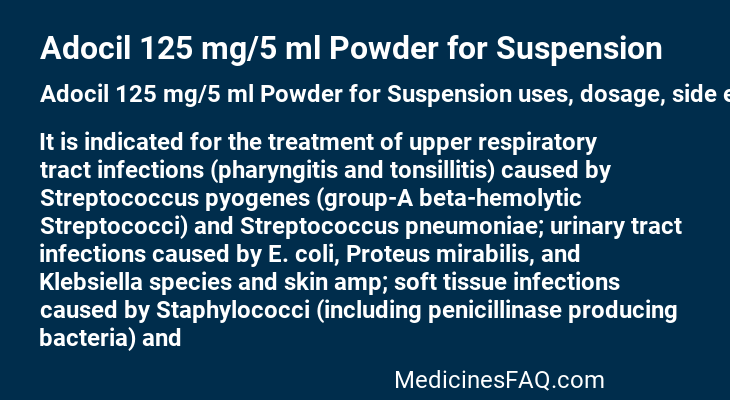 Adocil 125 mg/5 ml Powder for Suspension