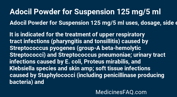 Adocil Powder for Suspension 125 mg/5 ml