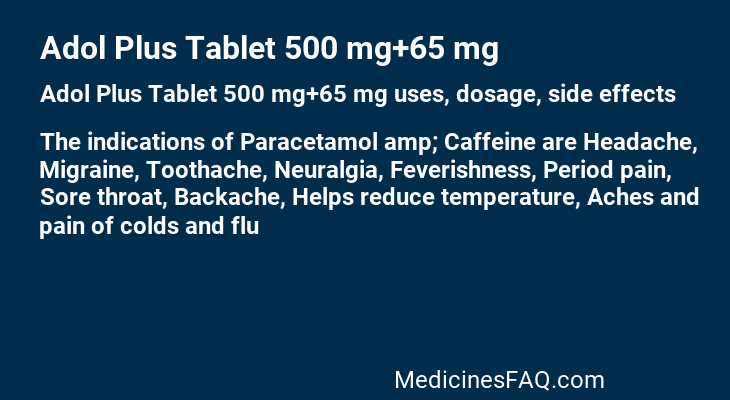 Adol Plus Tablet 500 mg+65 mg