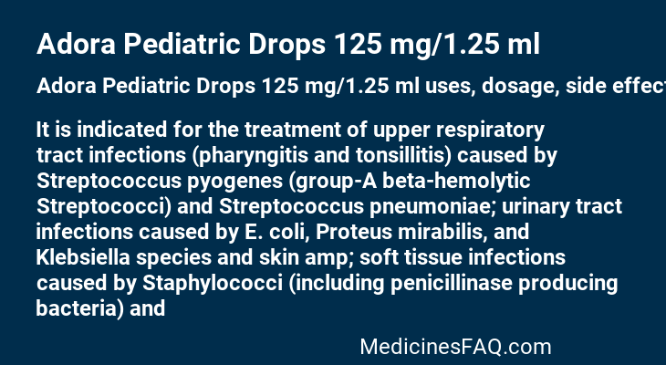 Adora Pediatric Drops 125 mg/1.25 ml
