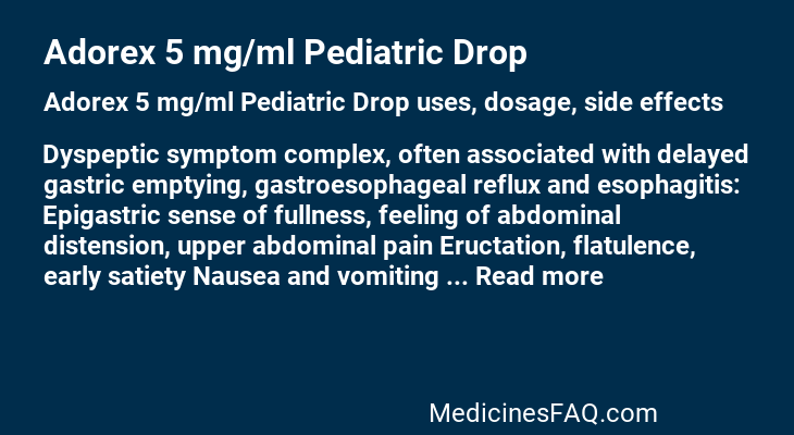 Adorex 5 mg/ml Pediatric Drop