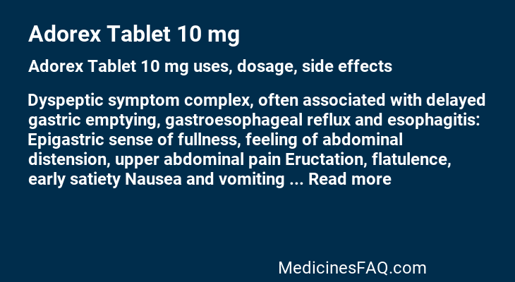 Adorex Tablet 10 mg
