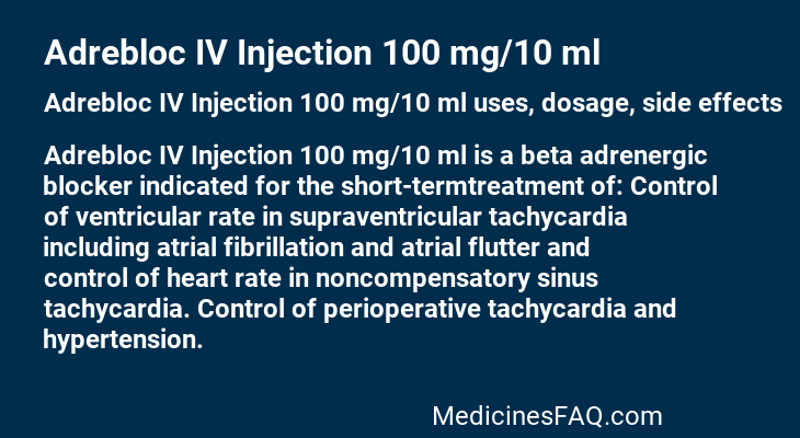 Adrebloc IV Injection 100 mg/10 ml