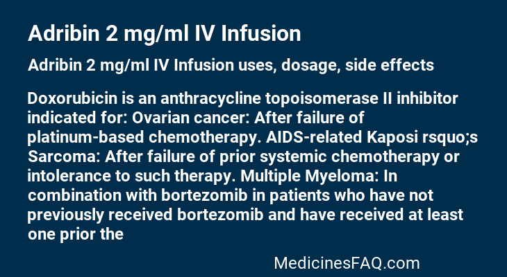 Adribin 2 mg/ml IV Infusion