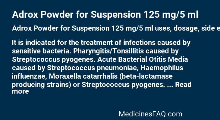Adrox Powder for Suspension 125 mg/5 ml