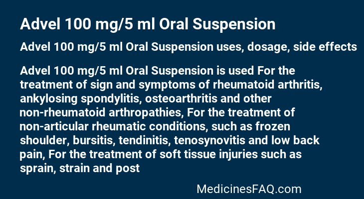 Advel 100 mg/5 ml Oral Suspension