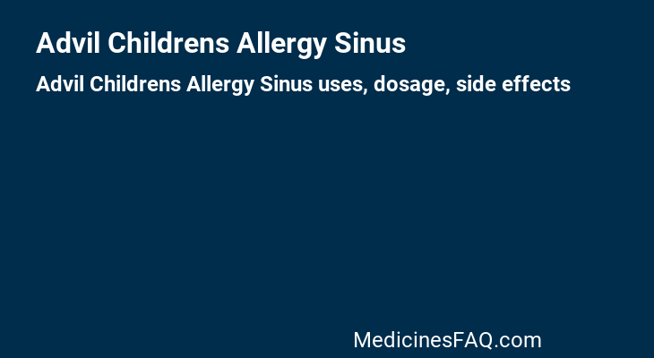 Advil Childrens Allergy Sinus