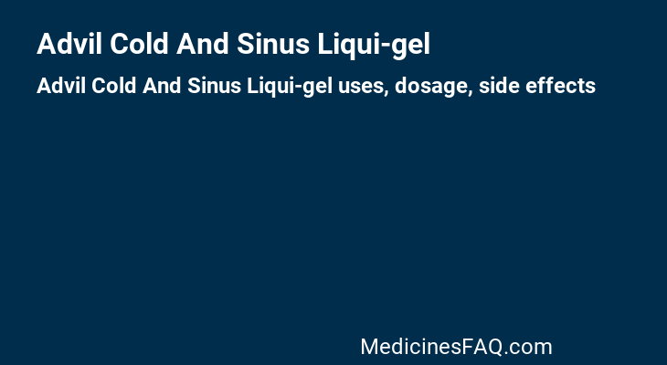 Advil Cold And Sinus Liqui-gel