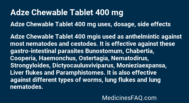 Adze Chewable Tablet 400 mg