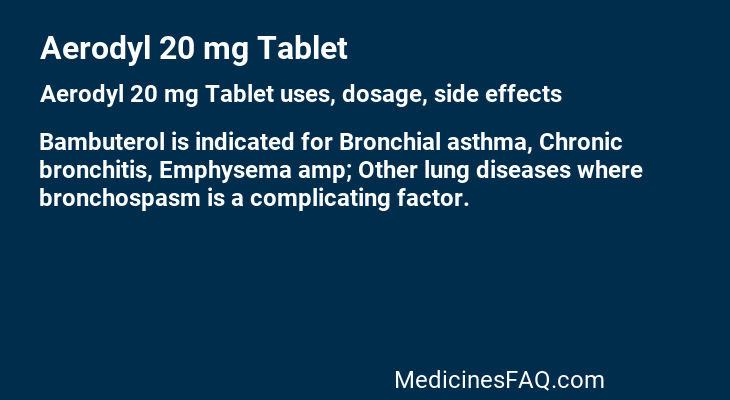 Aerodyl 20 mg Tablet