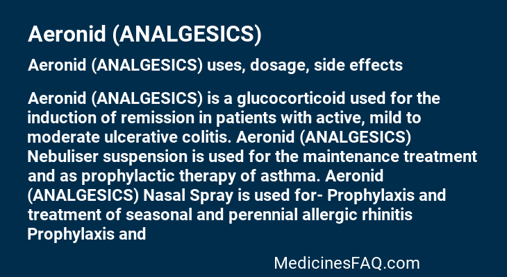 Aeronid (ANALGESICS)