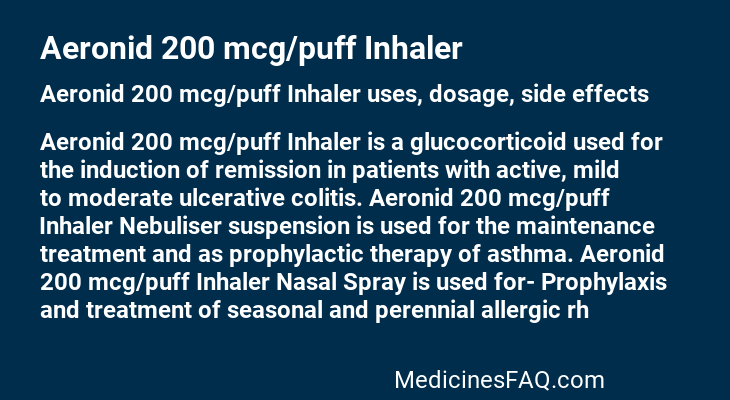 Aeronid 200 mcg/puff Inhaler