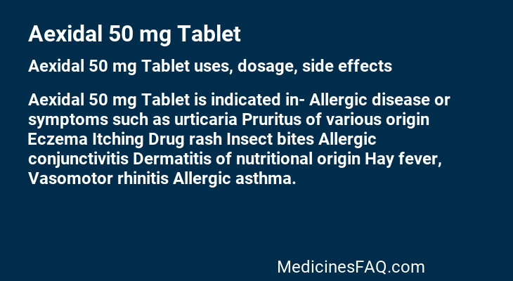 Aexidal 50 mg Tablet