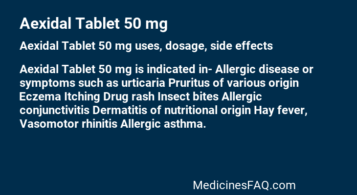 Aexidal Tablet 50 mg