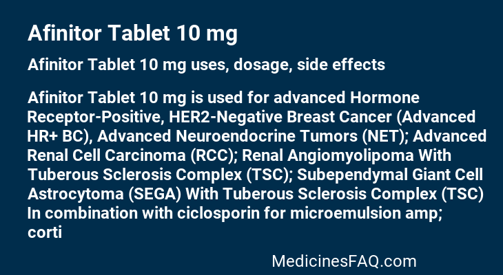 Afinitor Tablet 10 mg