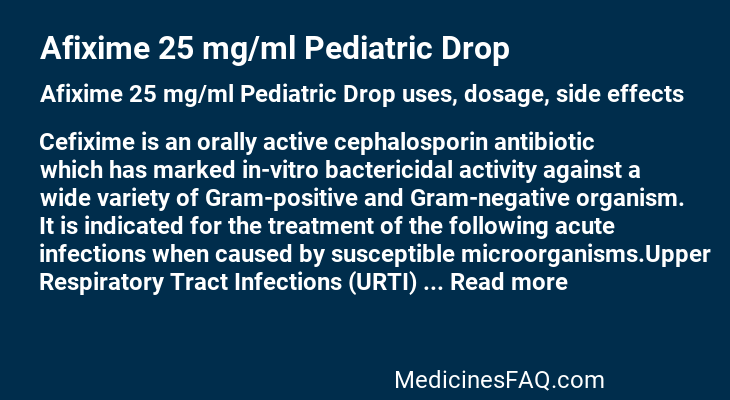 Afixime 25 mg/ml Pediatric Drop