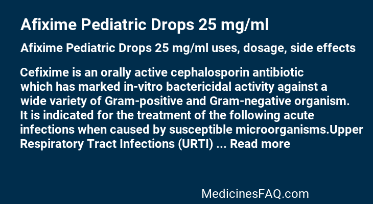 Afixime Pediatric Drops 25 mg/ml