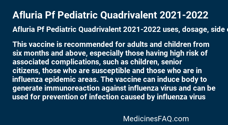 Afluria Pf Pediatric Quadrivalent 2021-2022