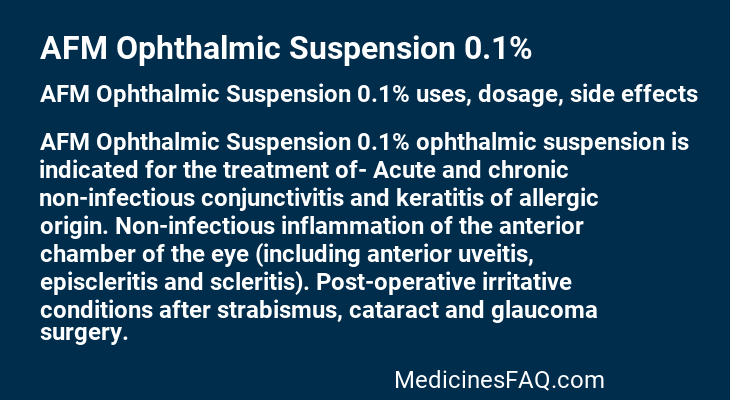 AFM Ophthalmic Suspension 0.1%