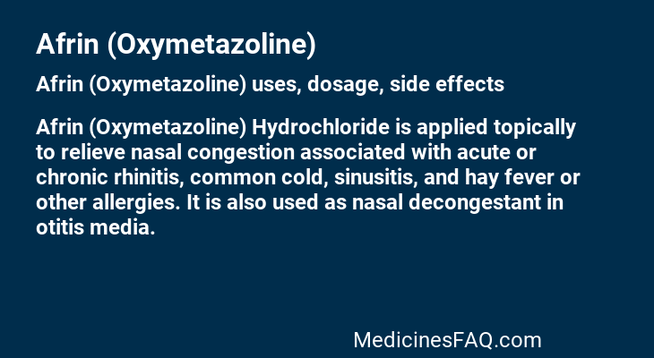 Afrin (Oxymetazoline)