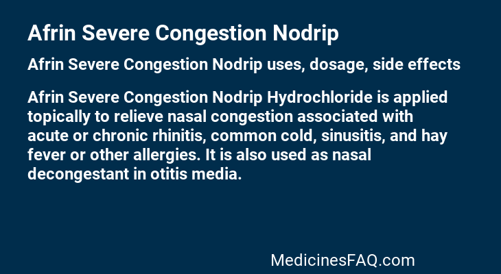 Afrin Severe Congestion Nodrip