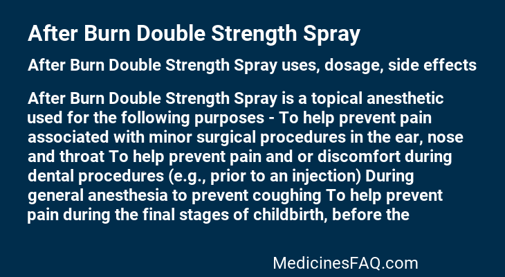 After Burn Double Strength Spray