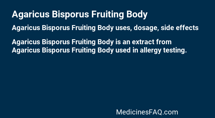 Agaricus Bisporus Fruiting Body