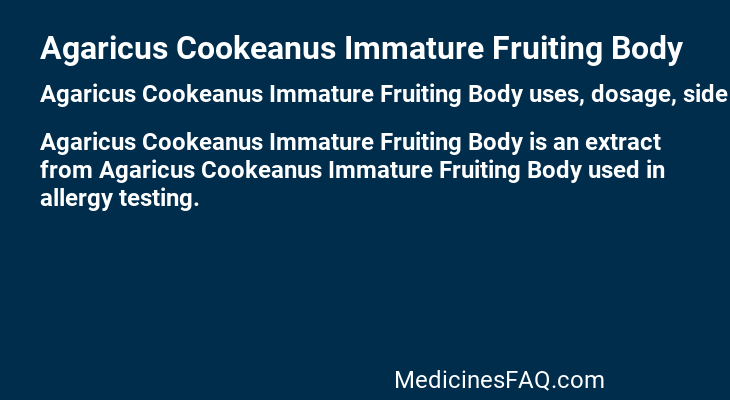 Agaricus Cookeanus Immature Fruiting Body
