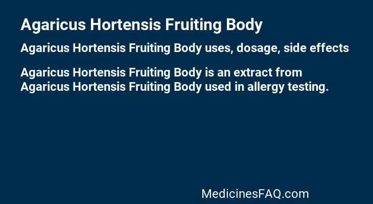 Agaricus Hortensis Fruiting Body