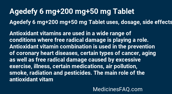 Agedefy 6 mg+200 mg+50 mg Tablet