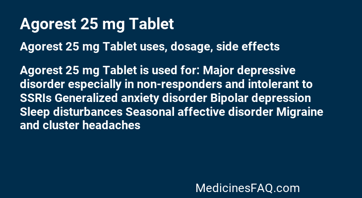 Agorest 25 mg Tablet