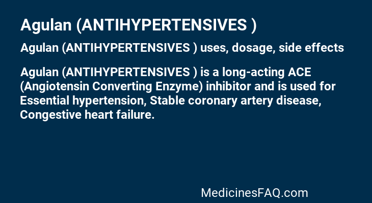 Agulan (ANTIHYPERTENSIVES )