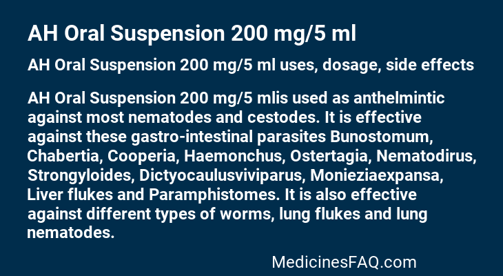 AH Oral Suspension 200 mg/5 ml