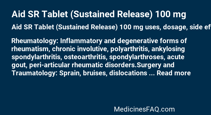 Aid SR Tablet (Sustained Release) 100 mg