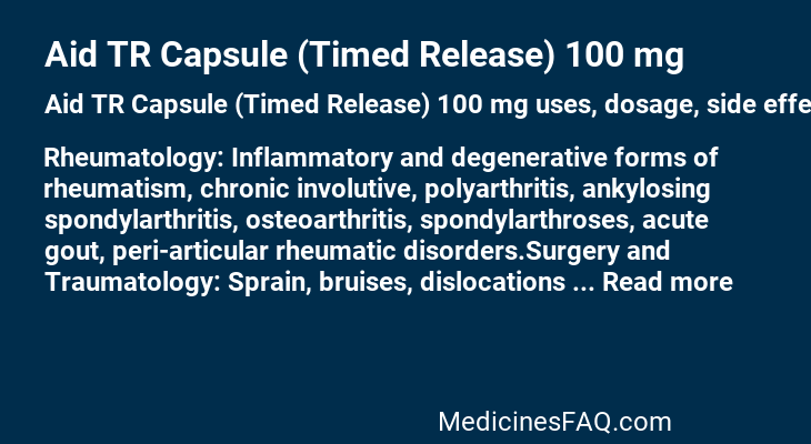 Aid TR Capsule (Timed Release) 100 mg