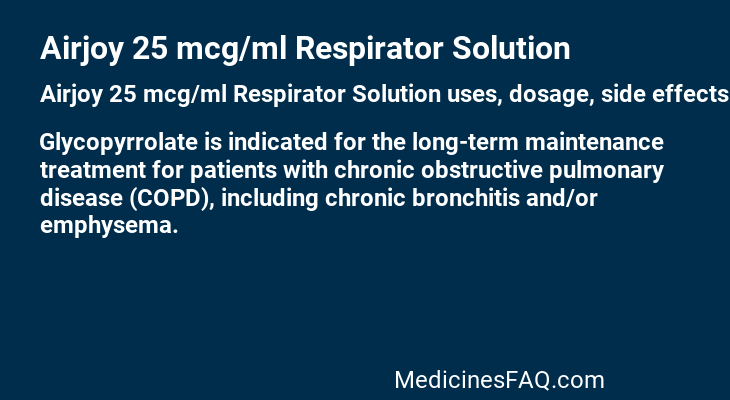 Airjoy 25 mcg/ml Respirator Solution