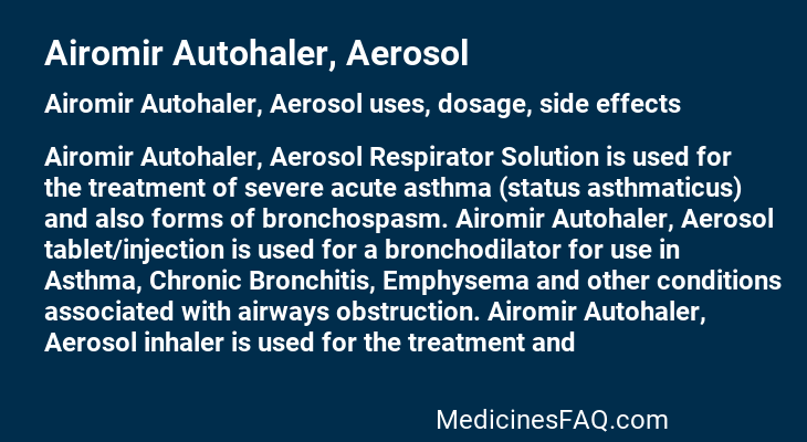 Airomir Autohaler, Aerosol