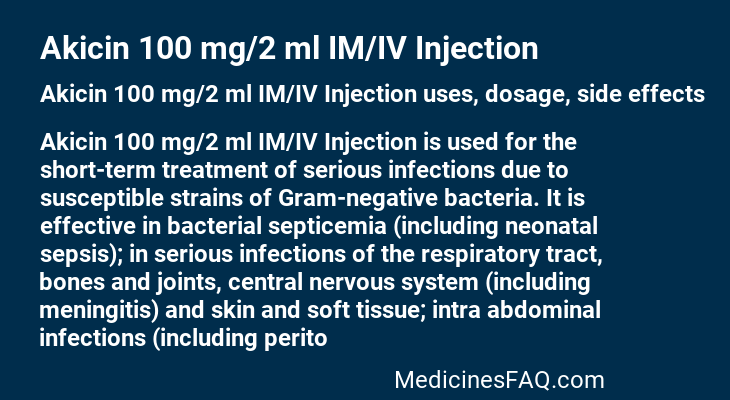 Akicin 100 mg/2 ml IM/IV Injection