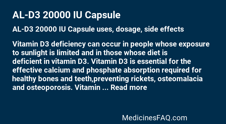 AL-D3 20000 IU Capsule