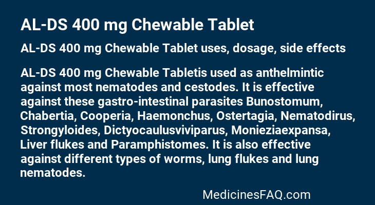 AL-DS 400 mg Chewable Tablet