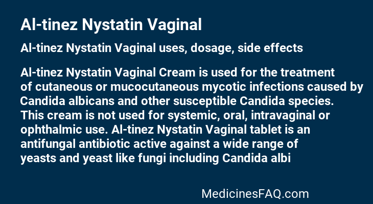 Al-tinez Nystatin Vaginal