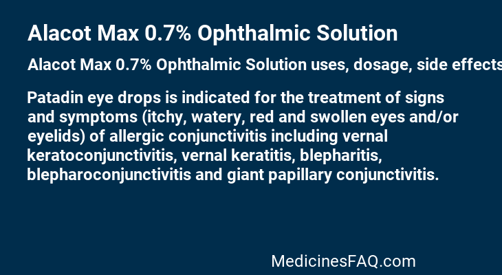 Alacot Max 0.7% Ophthalmic Solution