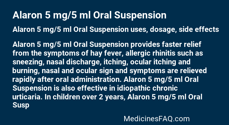 Alaron 5 mg/5 ml Oral Suspension