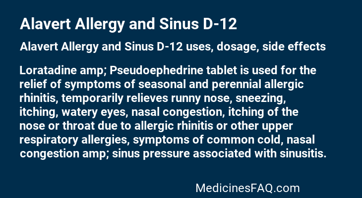 Alavert Allergy and Sinus D-12