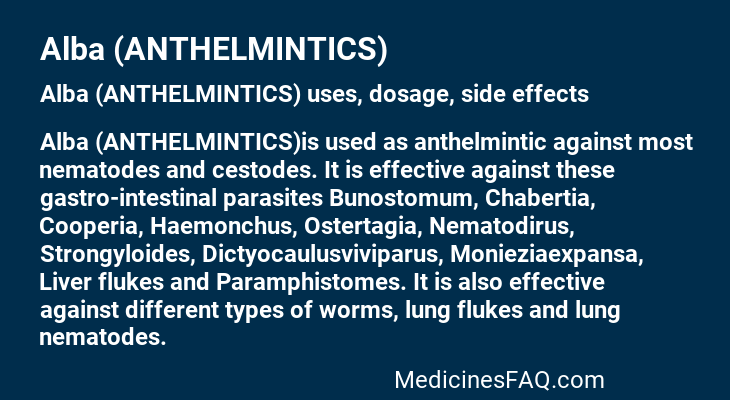 Alba (ANTHELMINTICS)