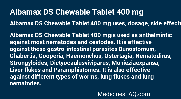 Albamax DS Chewable Tablet 400 mg