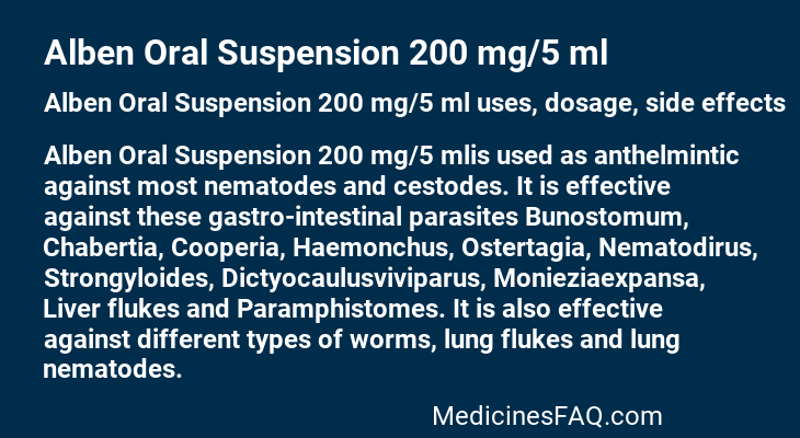 Alben Oral Suspension 200 mg/5 ml
