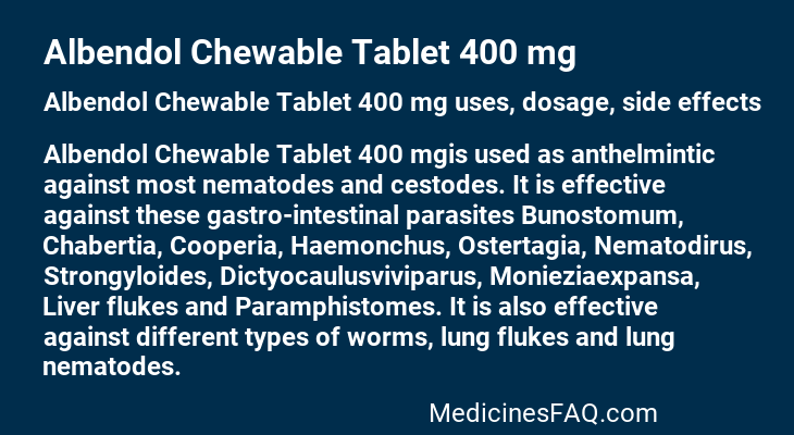 Albendol Chewable Tablet 400 mg