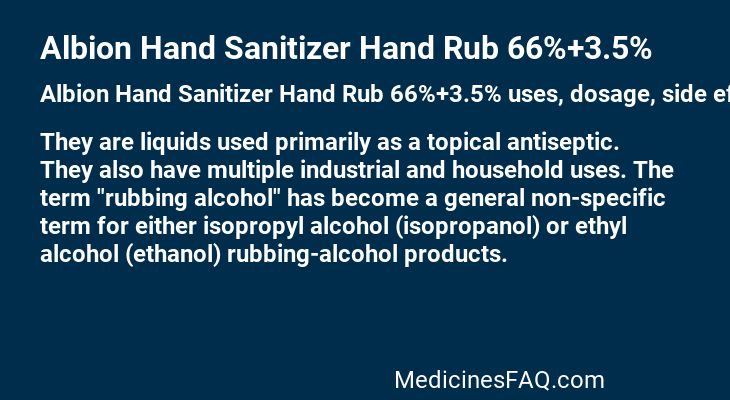 Albion Hand Sanitizer Hand Rub 66%+3.5%