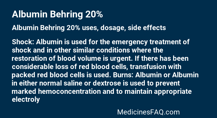 Albumin Behring 20%